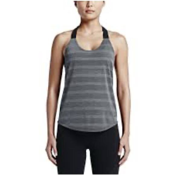 NEW NIKE ELASTIKA ELEVATE DRI-FIT LOOSE TRAINING TANK Black Grey Size M - Picture 1 of 4